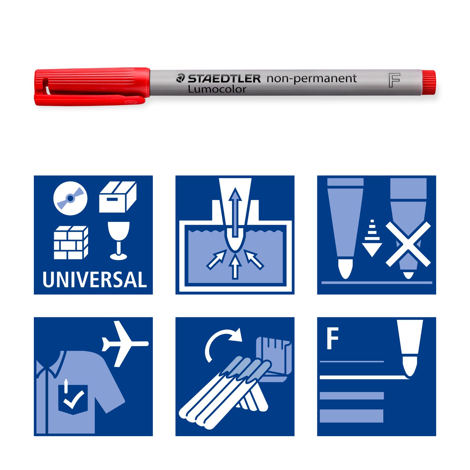 Staedtler Lumocolor Non-permanent Fine Pens - Wallet of 8